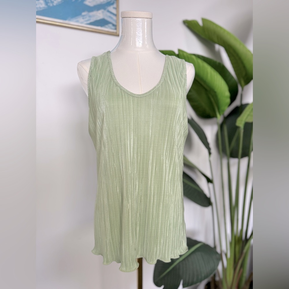 Y2K pleated Green Sleeveless Top